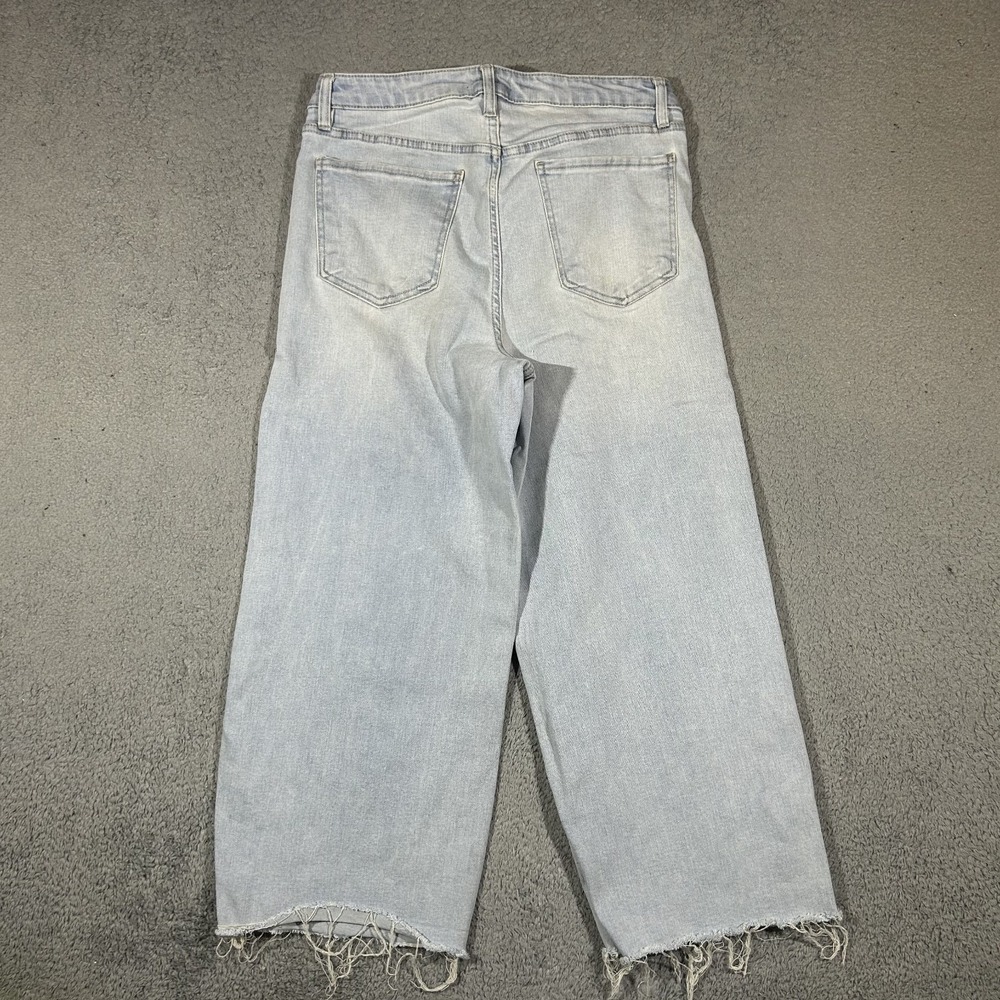 Oat New York Womens 10/30 Pant Blue Light Wash Wide Leg Raw Hem #3891 - Picture 4 of 9